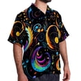 thumbnail image 2 of Note Men's Short Sleeve Printed Poplin Beach Shirts with Spread Collar - Casual Button Down Summer Tops for Unisex, 2 of 6