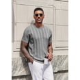 thumbnail image 3 of COOFANDY Men' T-Shirts Short Sleeve Knit Sweater Shirt Casual Crewneck Ribbed Pullover Tees Basic Tops, 3 of 6