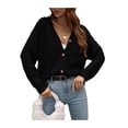 thumbnail image 3 of Liacowi Women Juniors Knit Cardigan Long Sleeve Sweater Knitwear Coat Fall Casual Button-Down Tops Outwear for Teen, 3 of 5