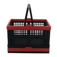 thumbnail image 2 of Idotry Pack of 2 Collapsible Storage Crates with Handles, Plastic Grocery Shopping Baskets, 2 of 10