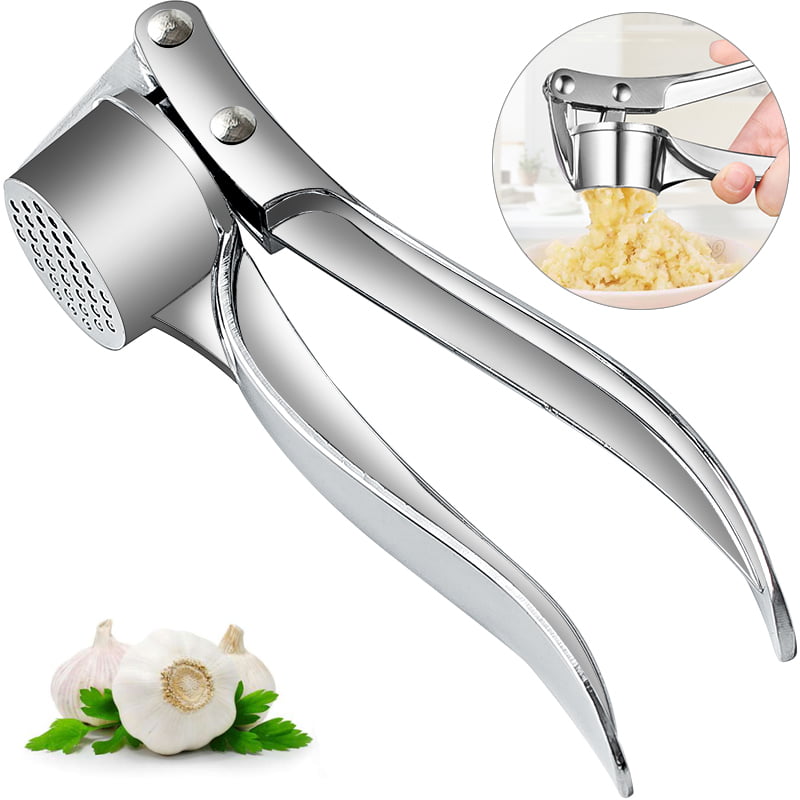 Ideal for Home Kitchen Easy Clean Rust Proof jootic Garlic Press,Heavy Soft-Handled Garlic Mincer,Garlic Crusher with Cleaning Brush,Ergonomic Handle & Easy To Use,Easy Squeeze 