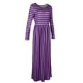 thumbnail image 1 of Vestido maxi a rayas jinwen para Mujer Plisado Con Manga 3/4 Y Bolsillos Multicolor L, 1 of 8