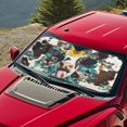 thumbnail image 5 of Xixirimido Car Windshield Sun Shade Foldable Sunshade Front Window Cover Sun Visor for Trucks SUVs Sedan Universal Car Interior Accessories, Cow Sunflower Cowhide, 5 of 8