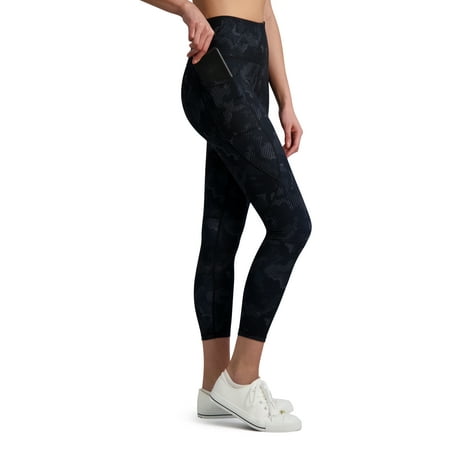 Reebok Women's Printed Prime Highrise 7/8 Legging with 25" Inseam and Side Zipper Pocket