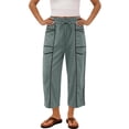 thumbnail image 4 of BUIGTTKLOP Capri Sweatpants for Women Drawstring High Waisted Cropped Pants Baggy Sweat Lounge Capris, 4 of 6