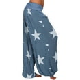 thumbnail image 2 of Bibifish Women's Pants Loose Star Print Plazzo Pants Plus Size Lantern Style Long Pants Casual Soft Daily Loungewear Comfortable Fashion Wear Trousers, 2 of 7