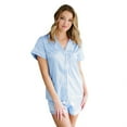 thumbnail image 3 of Belles Design Womens Diamond Lace Trim Short Sleeve Satin Silk Pajama Set Button Down 2 pieces Loungewear Sleepwear, 3 of 10