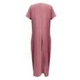 thumbnail image 4 of Usmixi Jumpsuits for Women Casual High Waist Plus Size Lightweight Cotton Linen Loose Baggy Wide Leg Long Jumpsuits Overalls Summer Formal Solid V-Neck Short Sleeve Maxi Rompers Pink xxxl, 4 of 4