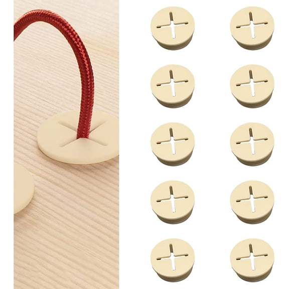 Flexible Rubber Cable Cord Grommet, 10pcs 25mm Rubber Grommets Desk Cable Hole Cover Rubber Wire Organizer for Office Home Computer Desk (Yellow)