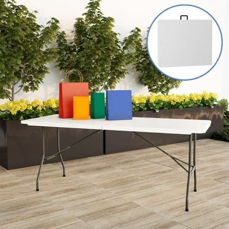 

Lavish Home 80-OUTFT-2 6 ft. Adjustable Folding Table Plastic Utility Tabletop White & Gray