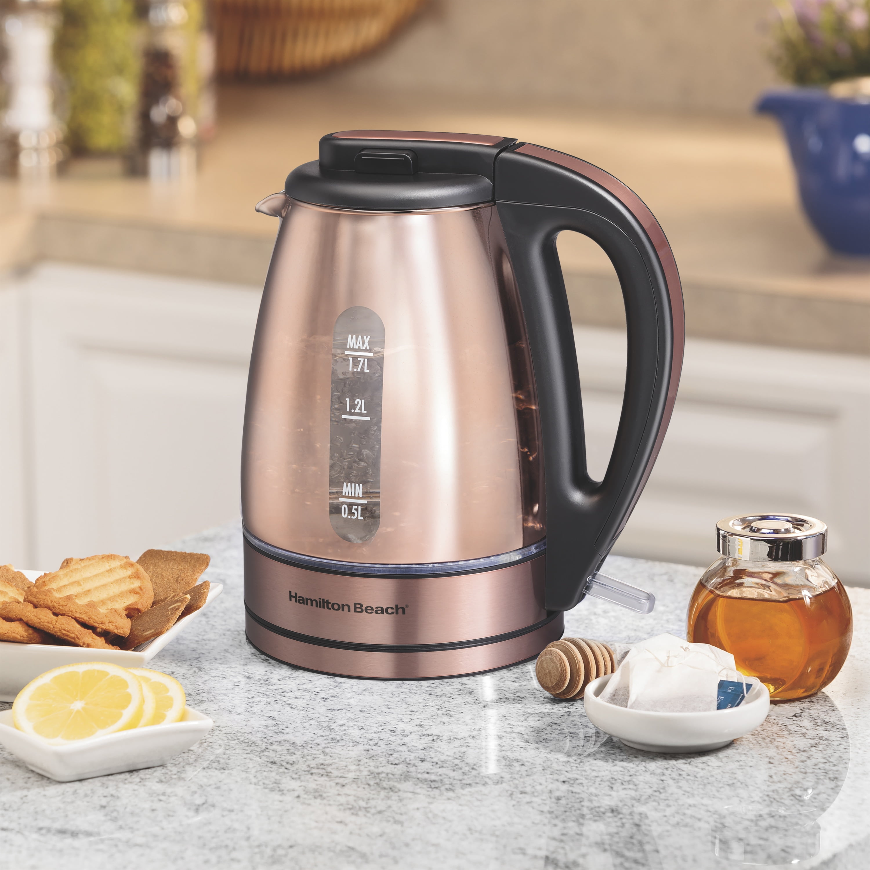 Hamilton Beach 7-Cup Copper Glass Cordless Electric Kettle – Monsecta Depot