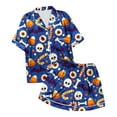 thumbnail image 5 of CONFREE Womens Halloween Pajamas Short Sleeve Cartoon Pumpkin Ghost Satin Sleepwear Tops Pants Hallowmas Pjs For Women Cozy Nightwear, 5 of 5