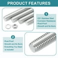 thumbnail image 4 of 16 Pack Fully Threaded Rod, M3 x 150mm 201 Stainless Steel Right Hand Threads Rods with Nuts and Flat Washer, 4 of 6