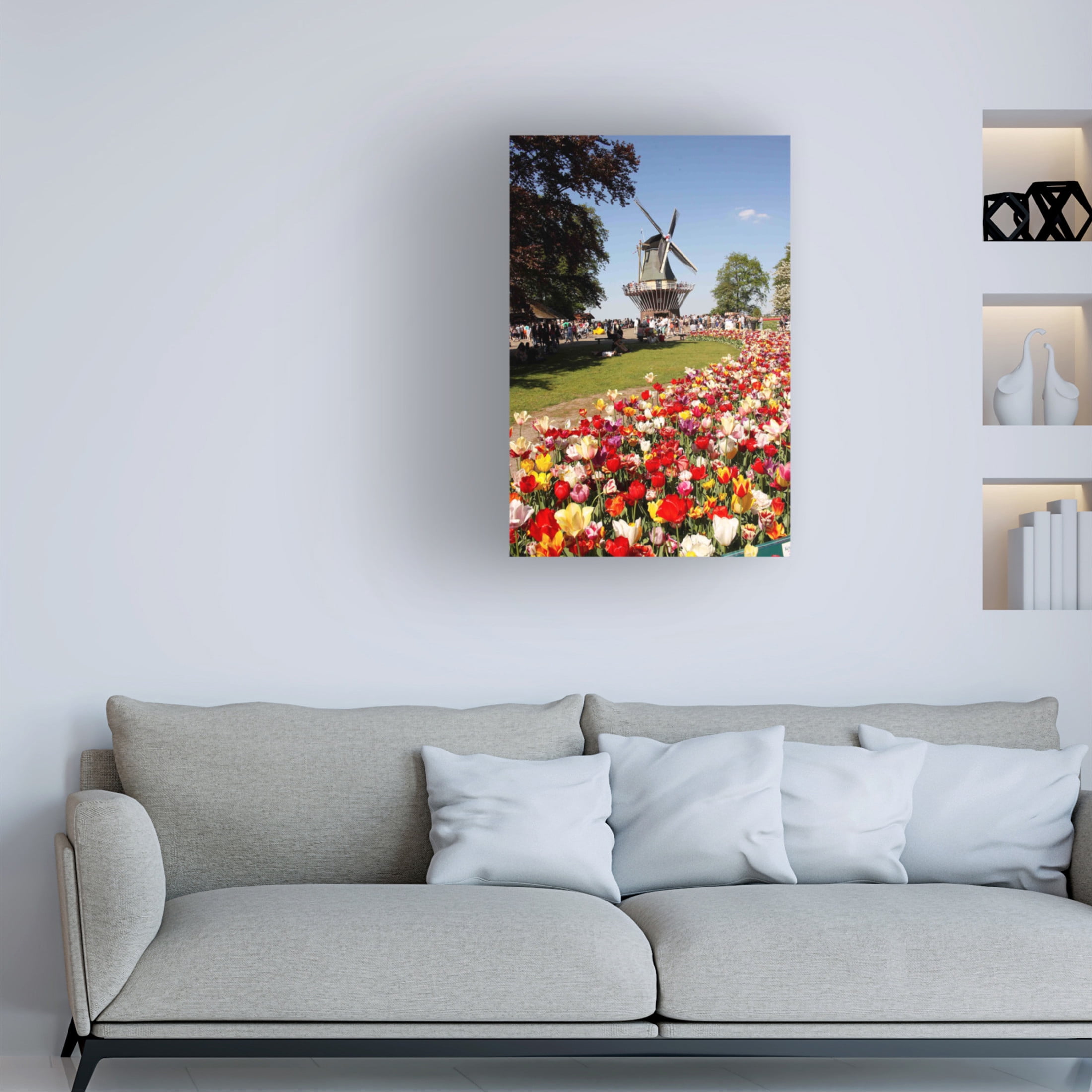 Canvas Wall Art - DANE 'Keukenhof Gardens 9' Wall Art for Living Room, Bedroom, or Office Décor by Trademark Fine Art - 30 x 47 Inches