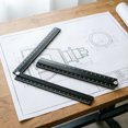 Foldable Long Ruler Metal Foldable Ruler with Riveted Center Joint and Scale Lines for ...