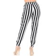 thumbnail image 2 of World of Leggings Buttery Soft Black and White Wide Stripe Joggers - Large, 2 of 2