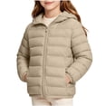 thumbnail image 2 of Agkizg Girls Lightweight Hooded Puffer Coat Zip Up Winter Jacket with Pockets Solid Color Warm Casual Outerwear, 2 of 6
