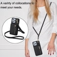 thumbnail image 4 of Kryonix Crossbody Wallet Case for iPhone 13 with Lanyard Strap Card Slot Holder RFID Blocking Ring Kickstand,Magnetic Flip Folio Zipper Purse Case, PU Leather Cover Handbag,Purple/Black/White, 4 of 8