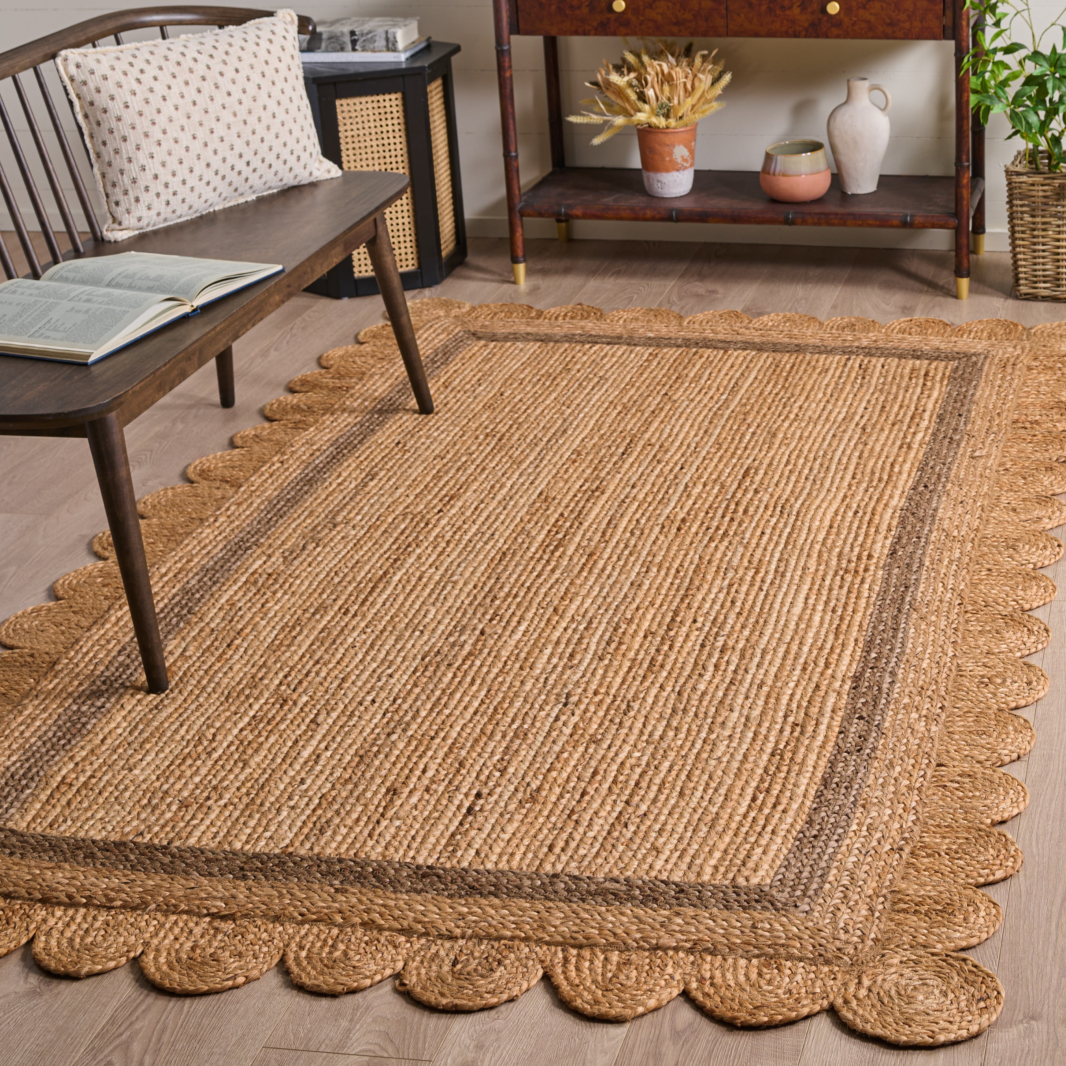 Safavieh Natural Fiber Archibald Bordered Area Rug, Natural/Gray, 4' x 6'