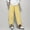 Yellow, variant on BKQCNKM Wide Leg Pants Woman Linen Pants Women Lounge Pants Women Pants Cotton Casual Female Casual Pants Green L