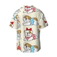 thumbnail image 4 of Goofa Cute Bull Dog Printed Men's Casual Short-sleeved Shirt,Lightweight Breathable Button-down,Summer Casual men's top,Versatile Fashion shirt-3X-Large, 4 of 7