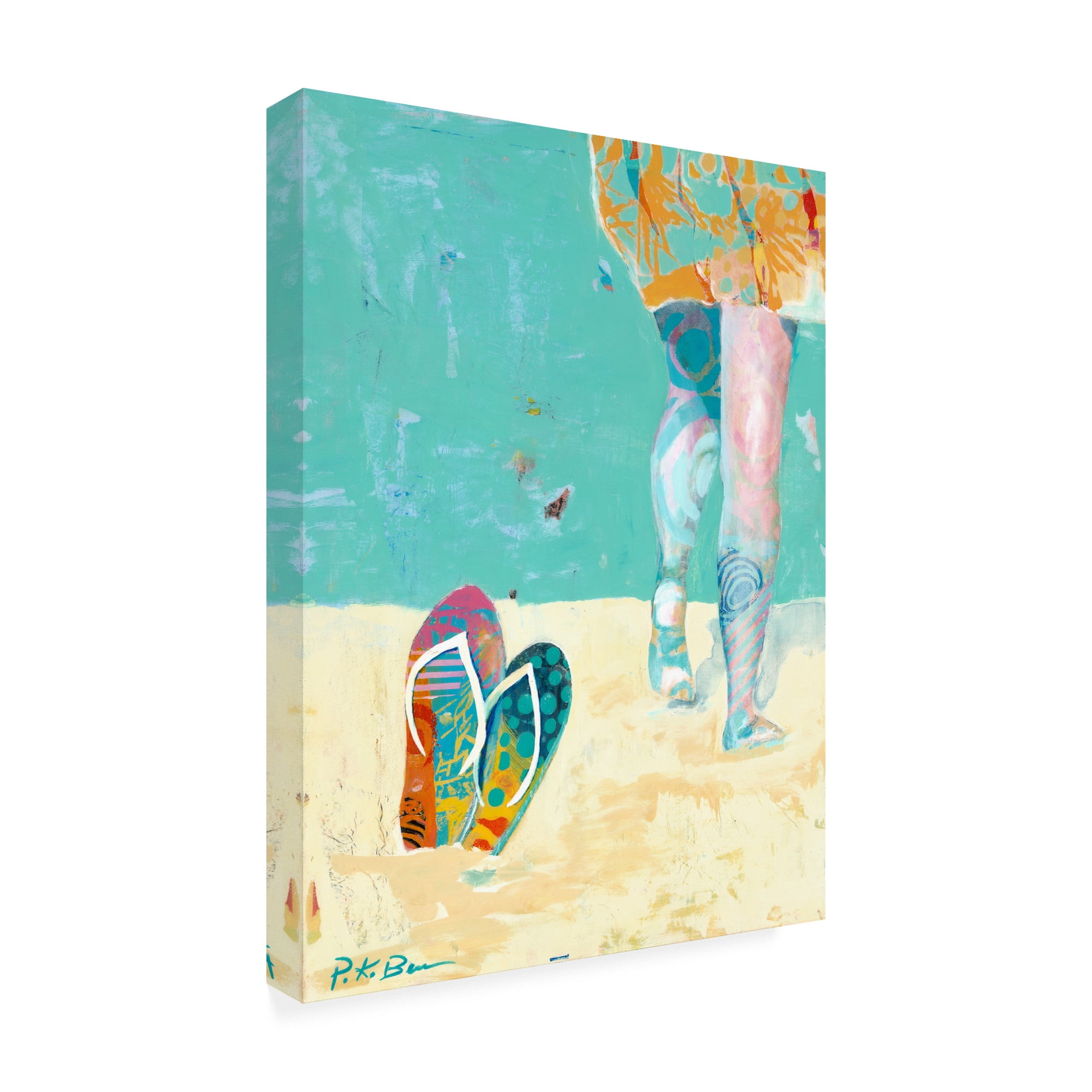 Trademark Fine Art 'Flip Flops on the Beach' Canvas Art by Pamela K. Beer