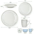 thumbnail image 4 of Fitz and Floyd Platinum Vine 32-Piece White Porcelain Tableware Set (service for 4), 4 of 6