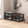 thumbnail image 2 of Furinno Tst No-tools 3-Tier Wide Shoe Storage Rack, Dark Brown/Black, 2 of 6