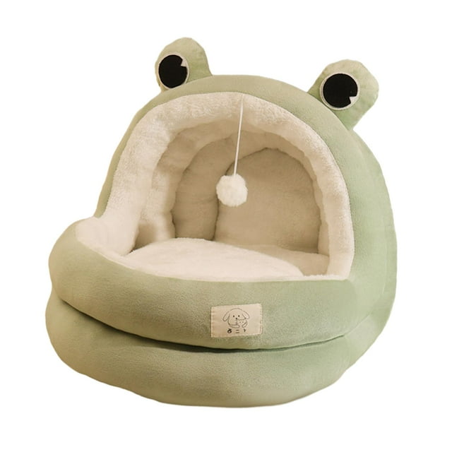 ziyahi Lit pour Chat Grotte Fond Antidérapant Usage Moyen Nid pour Chats Vert Semi-Fermé Intérieur Résistant Vert m