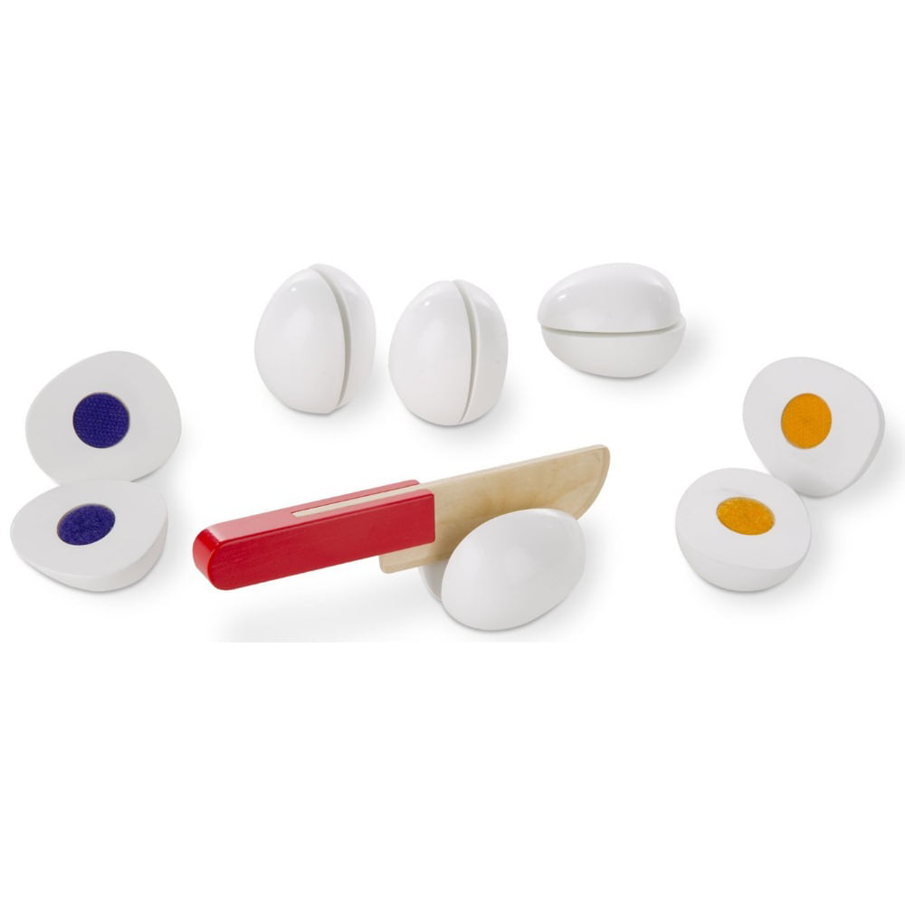 6pcs Kid Slice Sort Wooden Eggs Play Set Food Kitchen Match Learn Educational WA 