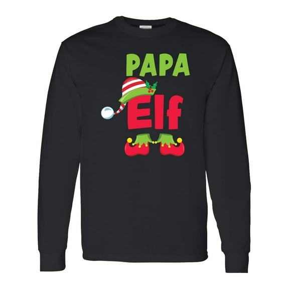 Inktastic Christmas Papa Elf Long Sleeve T-Shirt