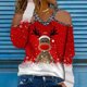 thumbnail image 2 of Tops para mujer, camisas con cuello en V para mujer, camisetas casuales de manga larga con estampado floral, blusas, túnicas sueltas, camisetas Pompotops  gfhjh11736, 2 of 6
