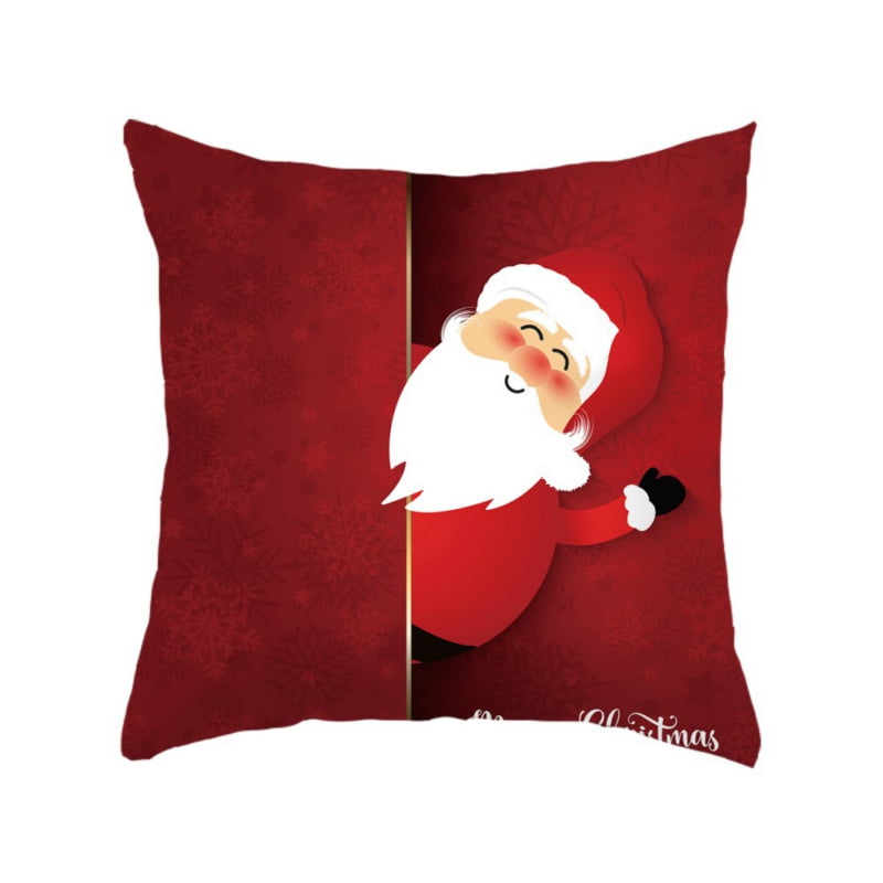 Peach Velvet Material Christmas Day Series Pillow Case Home Garden Home
