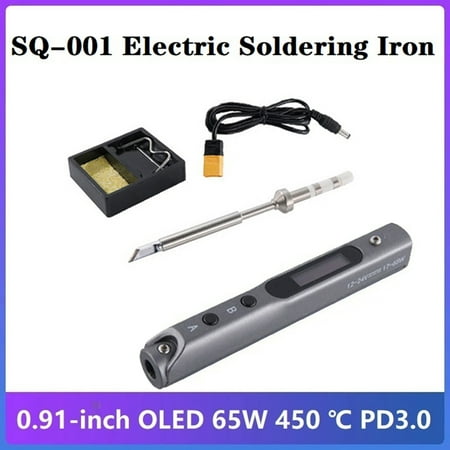 

SQ-001 Smart OLED Electric Soldering Iron 400℃ 65W DC12-24V Digital Display Smart Thermostable Soldering Iron Head Grey