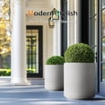 thumbnail image 5 of Round Concrete Planter Outdoor Indoor, Large Cement Plant Pots for Flowers (Gay, 16 inch), 5 of 12