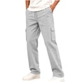 thumbnail image 2 of Mooqilaa Boys Cargo Sweatpants, Relaxed Fit Elastic Waist Casual Fleece-lined Winter Pants Silver Size 13-14 T, 2 of 8