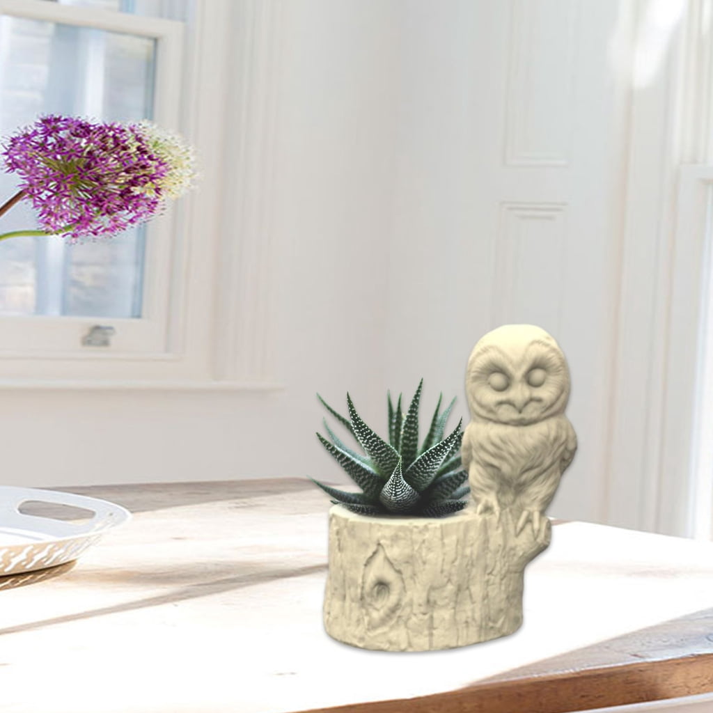 Aurgiarme Creative Owl Silicone Mould Succulents Pots Moulds Concrete Planter Molds Resin Crafting Molds for Hand-Making Lover