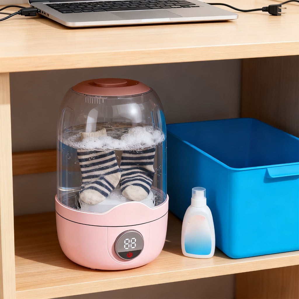 Zeiwohndc 1.1L Portable Wireless Mini Washer For Underwear Baby Clothes Cleaning
