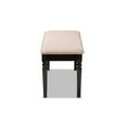 thumbnail image 3 of Giovanni Modern and Contemporary Sand Fabric Upholstered and Dark Brown Finished Wood Dining Bench, 3 of 5