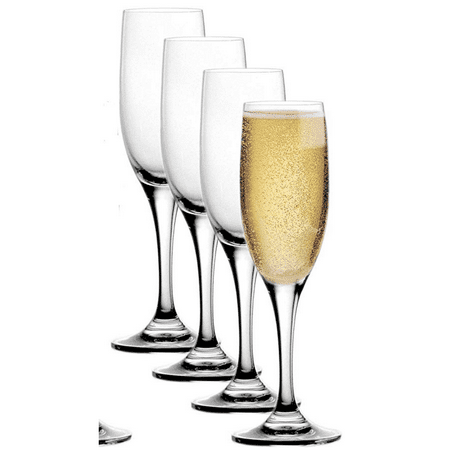 Stolzle Pack Lead-Free Crystal 6.5oz Adela Champagne Flute Wine Glasses Set Germany (4)