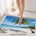 thumbnail image 6 of Coastal Tropical Doormat Outdoor Entrance 24"x36", Blue Sky Coconut Tree Summer Beach Absorb Moisture Dirt Door Mats, Non-Slip Rubber Backing Floor Mats Indoor, Low-Profile Front Door Rugs, 6 of 9