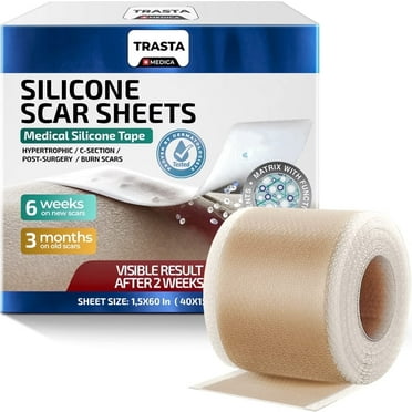 Silicone Scar Sheets, Reusable Tape for Burns, Surgery, Acne, Keloids – 1.6"x60", 1 Pack