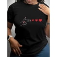thumbnail image 1 of Women's Regular Fit Heart Graphic Round Neck Short Sleeve T-Shirt Tee For Adult, Men, Women, Teen, Teenager, Adolescent, Youth, 1 of 6