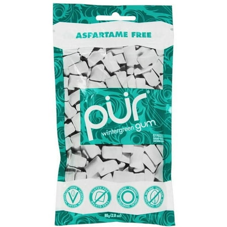 Pur Gum Wintergreen Gum, 57 count, 2.8 oz, (Pack of 4) - Walmart.com
