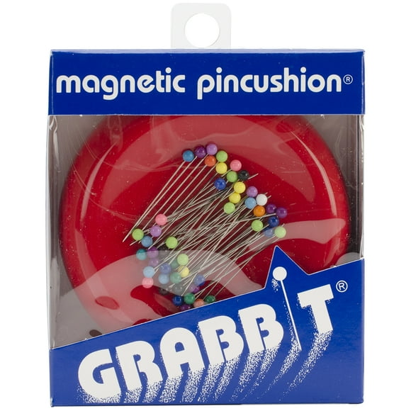 Grabbit Magnetic Pincushion W/50 Pins-Red - 1255