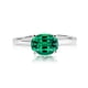 thumbnail image 1 of JeenMata Anillo de Compromiso Solitario de 1,25 Quilates con Corte Ovalado y Piedra Natal de Mayo en Oro Blanco de 18 K sobre Plata, 1 of 6
