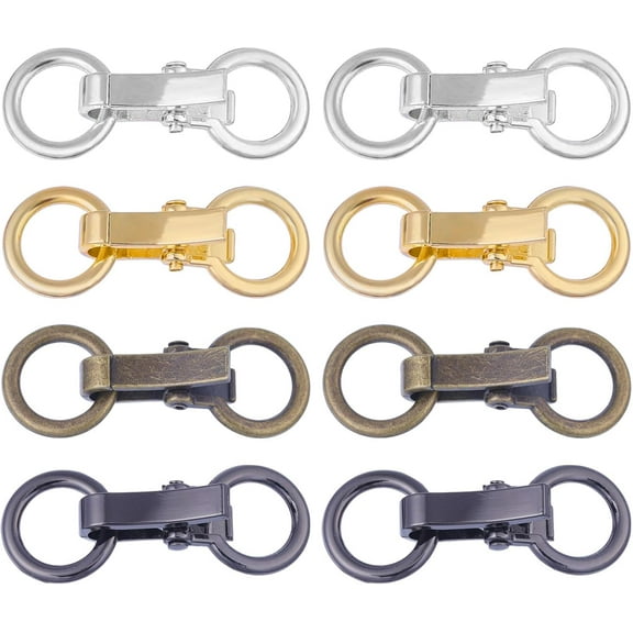8 Set 4 Colors Decorative Buckles Closure Clasps 8 Shape Clasp Fasteners Alloy Sew On Toggles for DIY Jacket Wrap Shawl Accessories DIY Clothes Accessories Mixed Color 2.3×0.86 inch