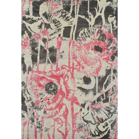- Berkley Moderno Area Rugs - MG601 Transitional Casual Blush Flowers Leaves Lines Branches Rug