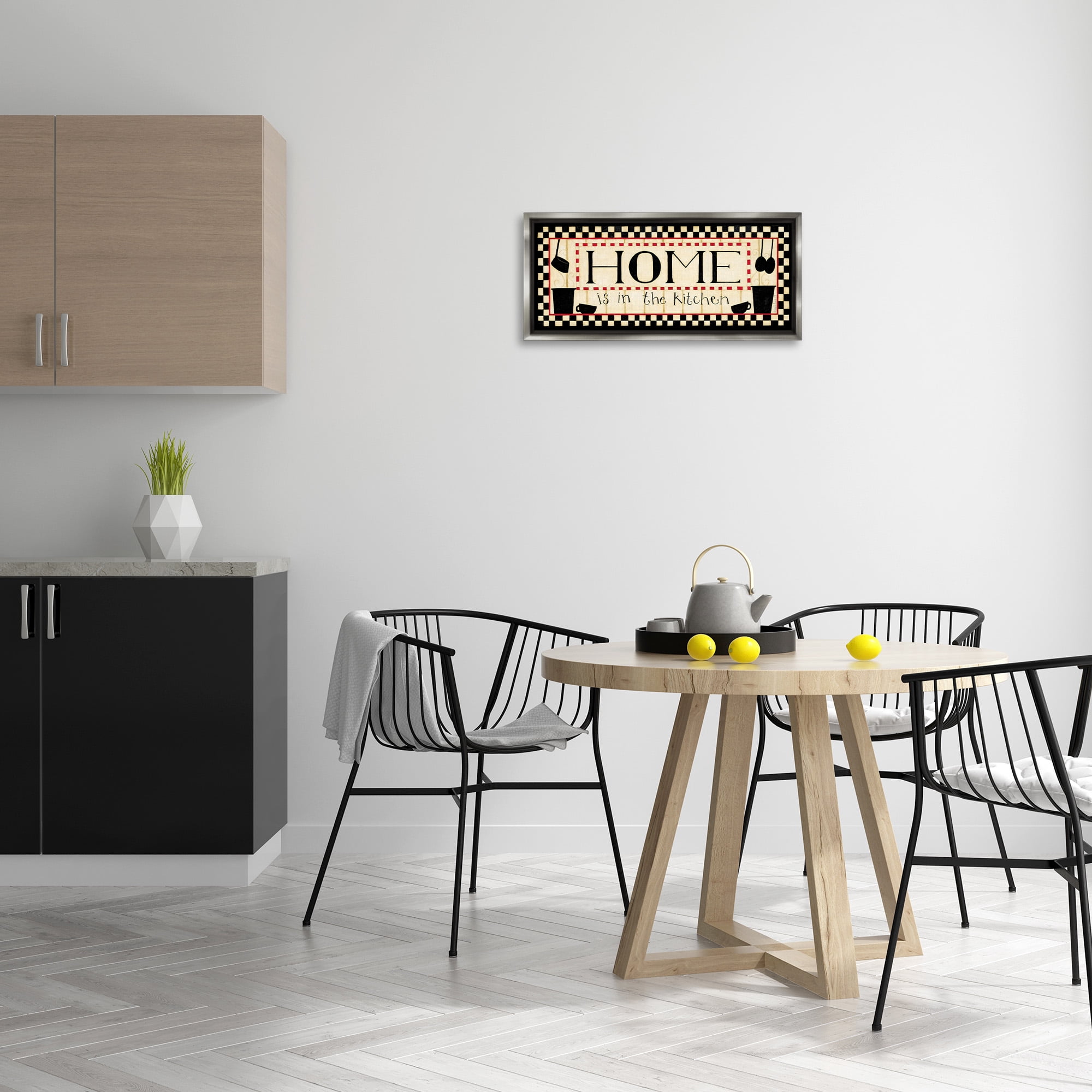 Stupell Industries Vintage Family Kitchen Phrase Food & Beverage Painting Gray Floater Framed Canvas Art Print Wall Art, 25 x 11