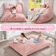 thumbnail image 2 of Hobestluk 3 in 1 Bean Bag Chair Giant Bean Bag Chairs for Adults with Ripple Cover Convertible Bean Bag Floor Cushion with Machine Washable Cover for Living Room (Ripple Pink), 2 of 7